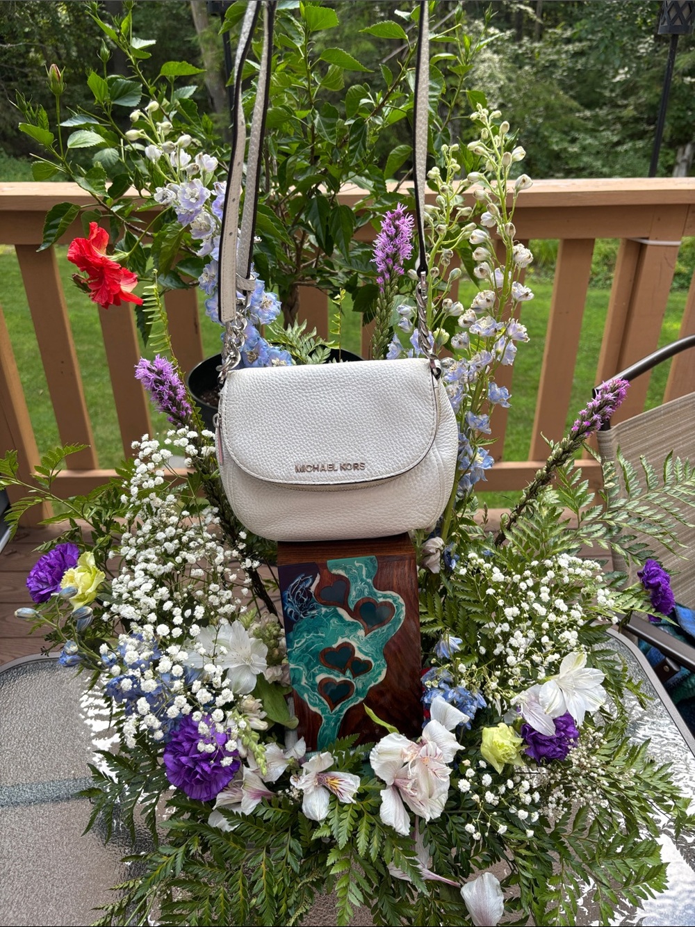 Michael Kors Off-White Pebbled Leather Crossbody Bag